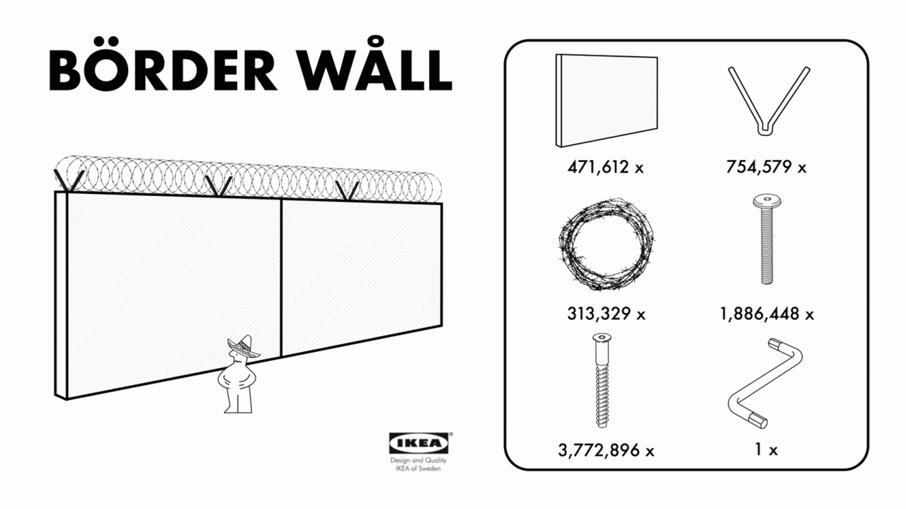 Satire (or fake) news site creates the Ikea Börder Wåll self-assembly kit